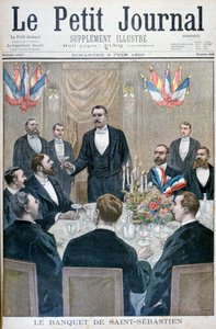 Banket van Franse nationalisten en Paul Déroulède, Saint-Sebastien, België, 1900 door Oswaldo Tofani