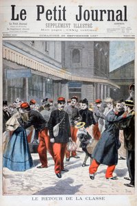 Franse soldaten keren terug naar huis, Frankrijk, 1897 door Oswaldo Tofani