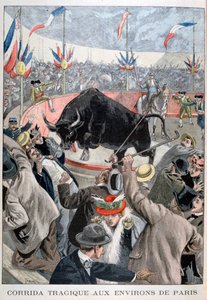Tragisch stierengevecht ongeluk rond Parijs, 1899