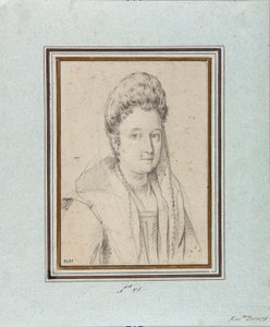 Portret van Costanza Sforza di Santa Flora (1550-1617), hertogin van Sora en vrouw van Giacomo Boncompagni. Tekening door Ottavio Leoni (1578-1630) door Ottavio Mario Leoni