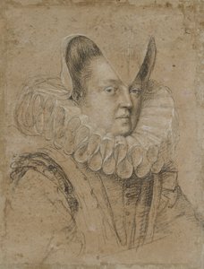 Portret van Margherita, hertogin van Ferrara, begin 17e eeuw door Ottavio Mario Leoni