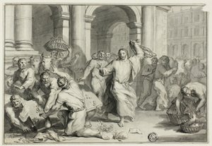 Christus verdrijft de geldwisselaars uit de tempel door Ottmar Elliger the Younger