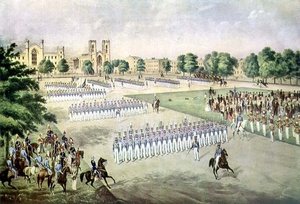 Beoordeling van het 7e regiment, Washington Square, New York door Otto (after) Botticher
