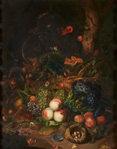 Stilleven van Fruit en Bloemen door Otto (after) Marseus van Schrieck