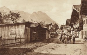 In de lente, weg in Garmisch