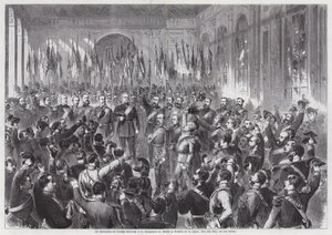 Proclamatie van koning Wilhelm I van Pruisen als keizer van Duitsland, Spiegelzaal, Palais de Versailles, Frankrijk door Otto Edmund Guenther
