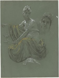 Elegante Jonge Vrouw in Klassieke Draperie