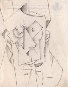 Kubistische compositie – Het hoofd door Otto Gutfreund