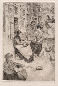 Etsen van Venetië: Kralenrijgers, 1882 door Otto H. Bacher