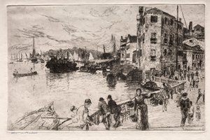 Etsen van Venetië: Castello Kwartieren, Riva, 19e eeuw