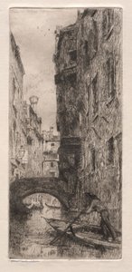 Etsen van Venetië: Ponte del Pistor, Venetië, 1880