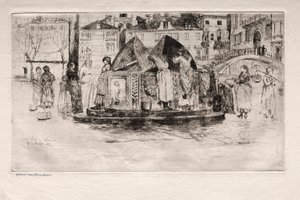Etsen van Venetië: Pozzo San Vio, 1882 door Otto H. Bacher