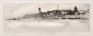 Veerboot bij Schwabel Weiss, 1879 door Otto H. Bacher