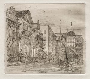 Zuidwestelijke hoek, Public Square, Cleveland, 1878 door Otto H. Bacher