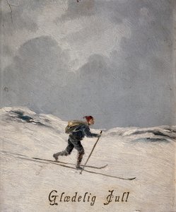 Skiër (Vrolijk Kerstfeest), ca. 1880