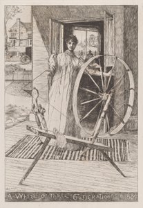 Bij het spinnewiel