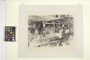 De Markt, Florence (De Mercato Vecchio, Florence) door Otto Henry Bacher