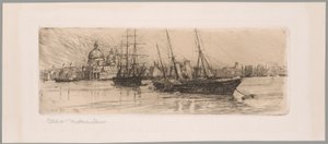 Twee boten, Venetië door Otto Henry Bacher
