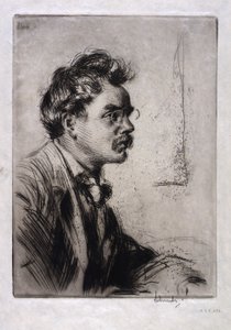 Portret van B.J.O. Nordfelt door Otto J. Schneider