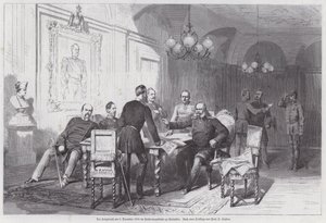 Pruisische legercommandanten houden een krijgsraad in Versailles, Frans-Pruisische Oorlog, 6 december 1870 door Otto Johann Heinrich Heyden