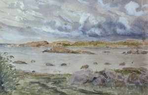 Zee en landschapsschets