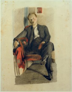 Portret van een jonge man, zittend door Otto Meyer Amden