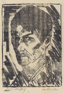 Zelfportret naar Links door Otto Müller