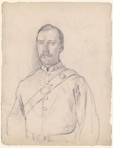 Portret van een man in uniform, halffiguur door Otto Scholderer