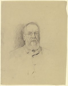Portret van een oudere man met bril door Otto Scholderer