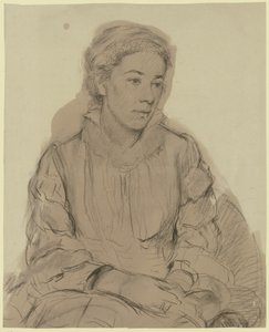Portret van een jong meisje door Otto Scholderer