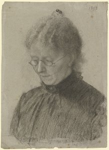 Luise Scholderer lezend door Otto Scholderer