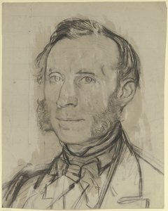 Portret van een man met bakkebaarden door Otto Scholderer