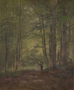 Bosinterieur met figuren door Otto Seitz