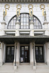 Am Steinhof kerk (kerk Leopld) ontworpen door Otto Wagner, Wenen, Oostenrijk (foto)