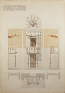 Schets voor de preekstoel van de kerk van Steinhof, het centrale ziekenhuis voor geesteszieken in Wenen ...