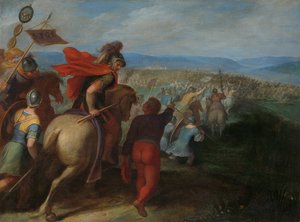 De Romeinen overweldigen bijna het leger van Julius Civilis door het verraad van een Bataaf door Otto van Veen