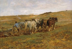 Ploegende boer door Otto von Thoren