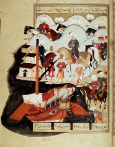 Sultan Murad III (1574-1595) bezoekt de haven van Constantinopel door Ottoman School