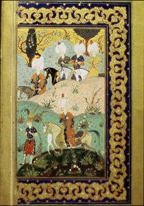 Ottomaanse Rijk: voorstelling van Sultan Selim I genaamd de Verschrikkelijke (1470-1520) te paard. Miniatuur uit de Divan (gedichtencollectie) geschreven door Sultan Selim I. (Ms. FY1330, fol. 27) 16e eeuw. Istanbul, Universiteitsbibliotheek door Ottoman School