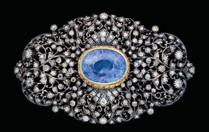 Ottomaanse broche met diamant en saffier door Ottoman School