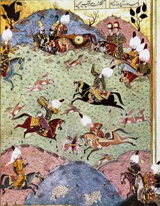 De Ottomaanse keizer Suleiman I de Prachtige op jacht door Ottoman School