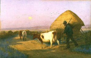 Een veedrijver op weg naar huis