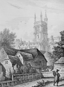 College Tower, Bibliotheek en Molen Winchester, ca. 1830
