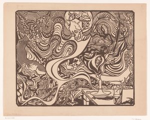 Zonder titel (Symbolistische hallucinatoire scène) door P.C. Hamburg (possibly)