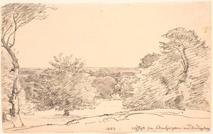 Landschap met Bomen en Wijd Uitzicht vanaf de Ambjergene naar Vordingborg