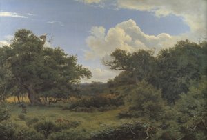 Eikenbomen in Nordskoven bij Jægerspris, Seeland door P.C. Skovgaard