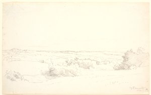 Uitzicht over een heuvelachtig landschap