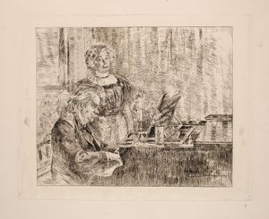 Edvard en Nina Grieg bij de piano