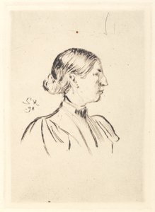 Portret van Anna Ancher, profiel