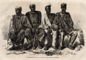 Pelgrims Bambaras, respectvol voor alle bevolkingen die ze proberen te moraliseren, ze maken amuletten en beoefenen een beetje geneeskunde, zeer gebruikt als nieuwsdragers en voor de voorbereidingen van vrede, hier, tijdens een s door P. (after) Sellier